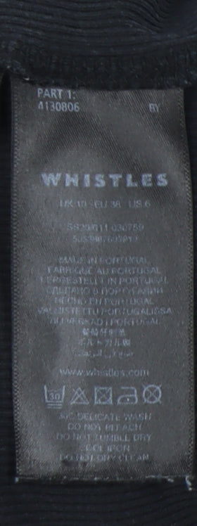 Womens UK Size 10 Whistles Black Basic T-Shirt