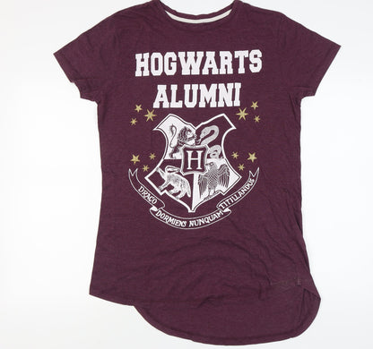 Unisex Adults UK Size M Harry Potter Purple Basic T-Shirt