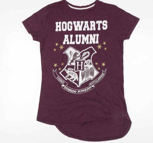 Unisex Adults UK Size M Harry Potter Purple Basic T-Shirt