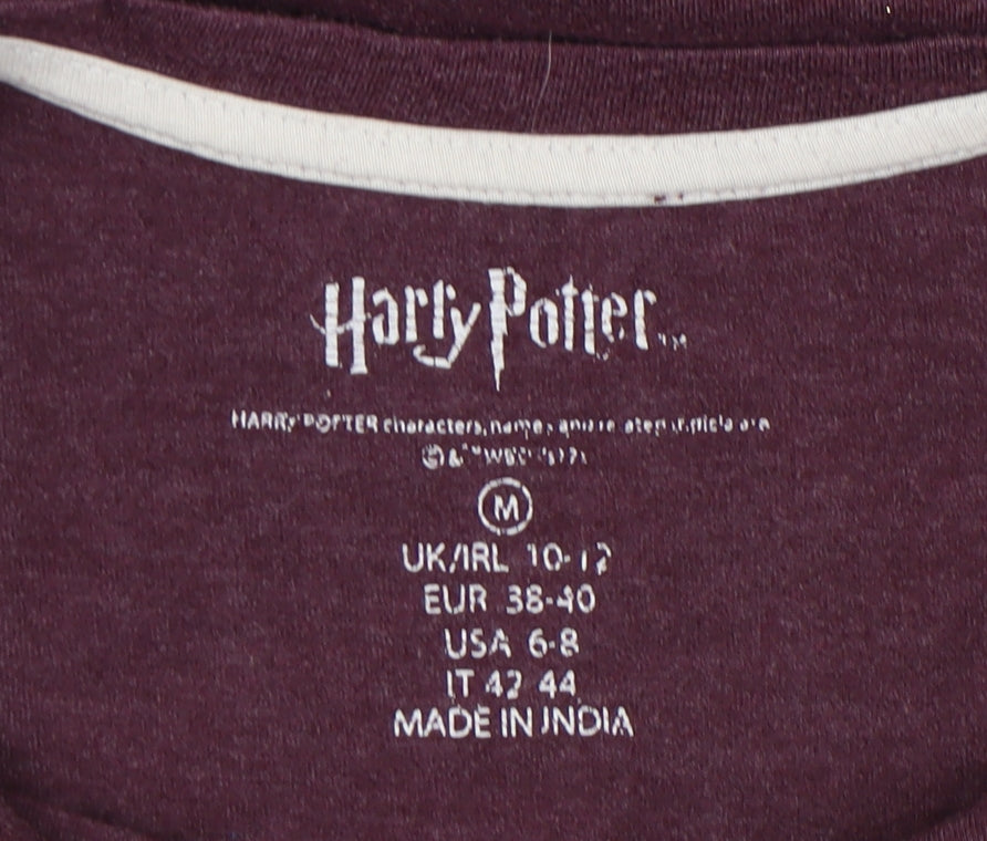 Unisex Adults UK Size M Harry Potter Purple Basic T-Shirt