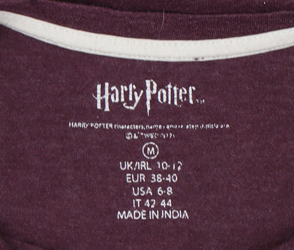 Unisex Adults UK Size M Harry Potter Purple Basic T-Shirt