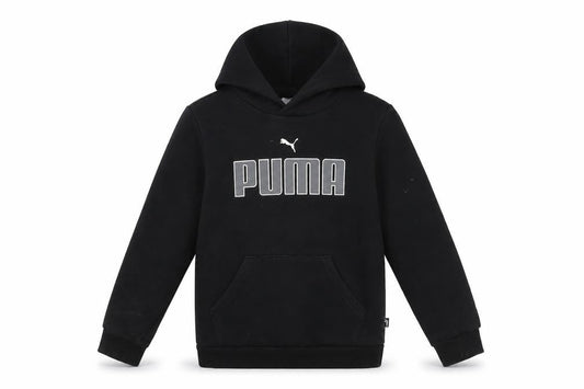 Puma Boys Black Pullover Hoodie 9-10 Years with Logo Print