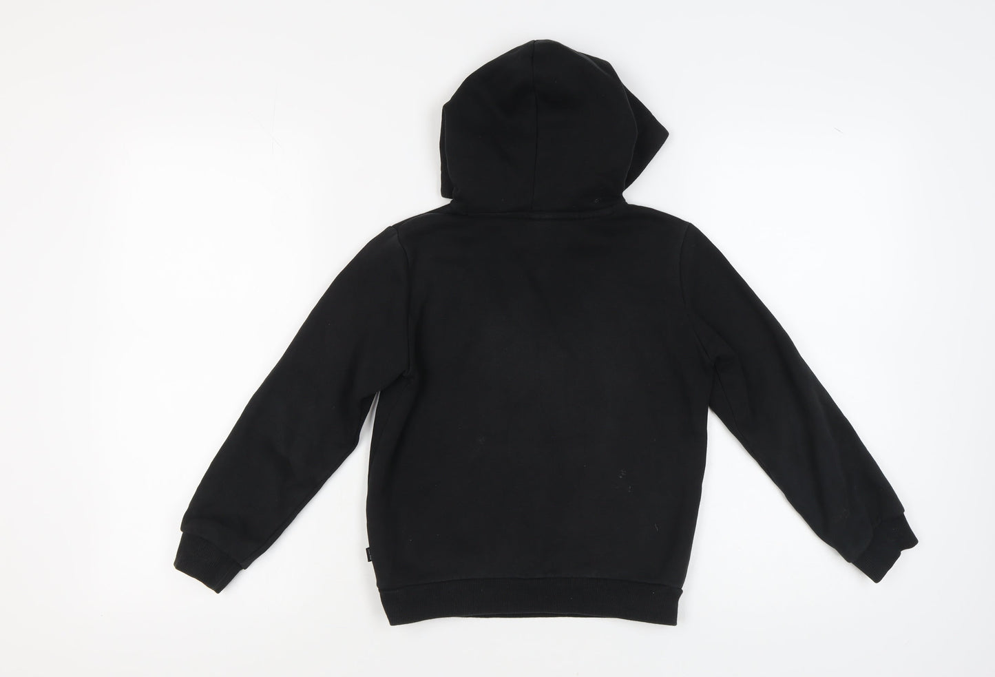 Puma Boys Black Pullover Hoodie 9-10 Years with Logo Print