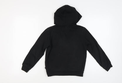 Puma Boys Black Pullover Hoodie 9-10 Years with Logo Print