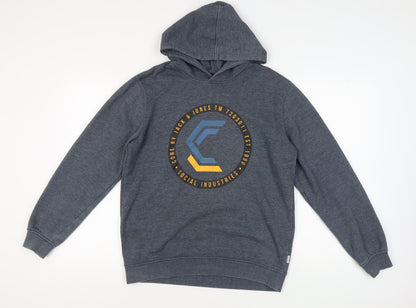Mens UK Size L JACK & JONES Grey Pullover Hoodie