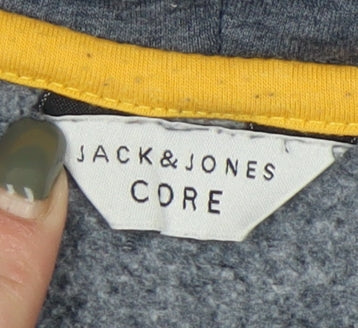 Mens UK Size L JACK & JONES Grey Pullover Hoodie