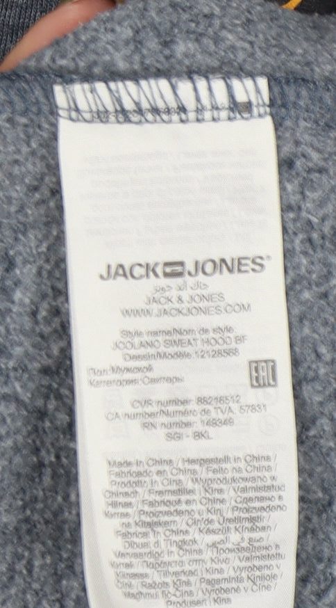 Mens UK Size L JACK & JONES Grey Pullover Hoodie