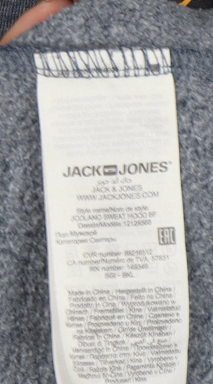 Mens UK Size L JACK & JONES Grey Pullover Hoodie