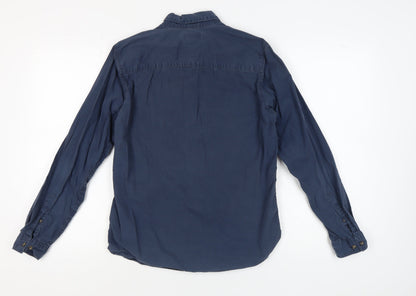 Jack & Jones Men's Blue Medium Button-Up Casual Shirt