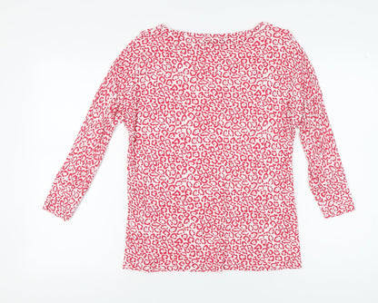 Jaeger Women's Red Animal Print Top, Size S, Long Sleeve