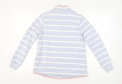 WoolOvers Women's Blue Striped Henley Sweatshirt S