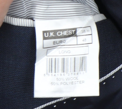 Mens UK Size 38 Pierre Cardin Regular Blue Suit Jacket