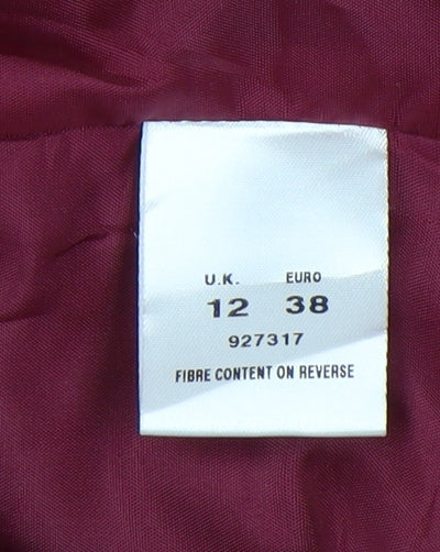 Womens UK Size 12 Eastex Red Overcoat