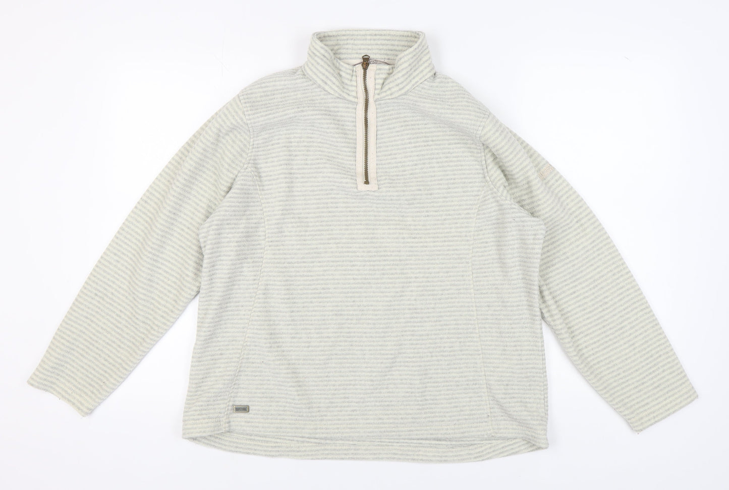 Regatta Women's Ivory Striped Pullover Sweatshirt, Size 16