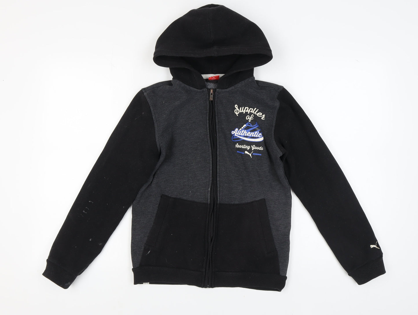 Puma Boys XL Black Full Zip Hoodie with Logo