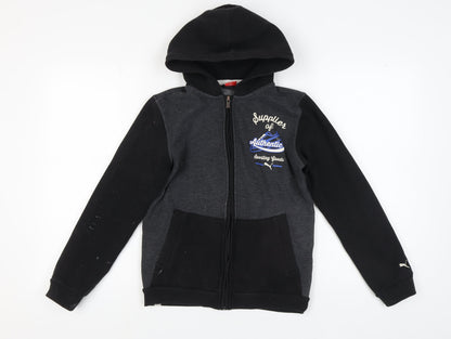 Puma Boys XL Black Full Zip Hoodie with Logo