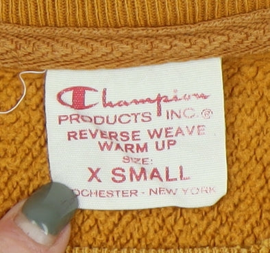 Champion Women's Gold Crew Neck XS Sweatshirt