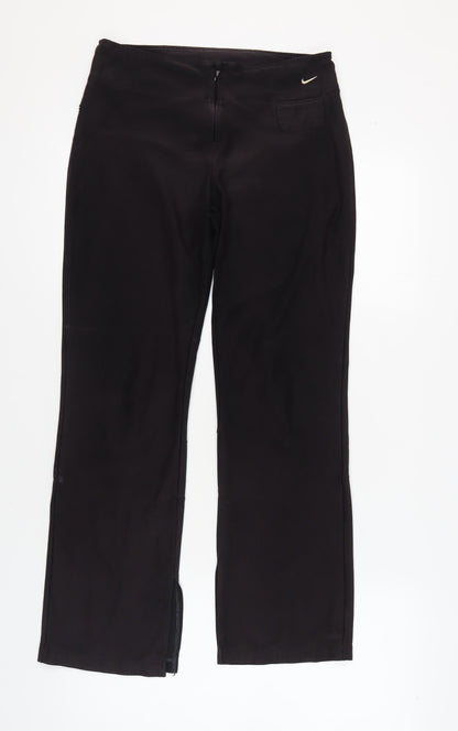 Nike Women's Black Track Pants M Zip Pockets Gym