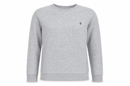 Front view of Original Penguin unisex grey pullover sweatshirt, size S
