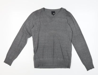 Jack & Jones Men's Grey V-Neck Pullover Size S