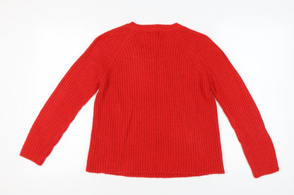 Womens UK Size S Jacqueline de Yong Red Pullover Jumper