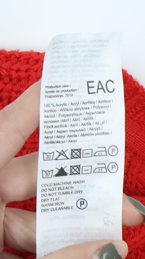 Womens UK Size S Jacqueline de Yong Red Pullover Jumper