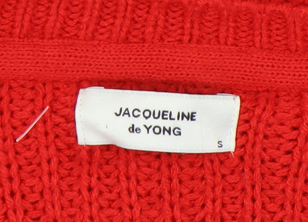 Womens UK Size S Jacqueline de Yong Red Pullover Jumper
