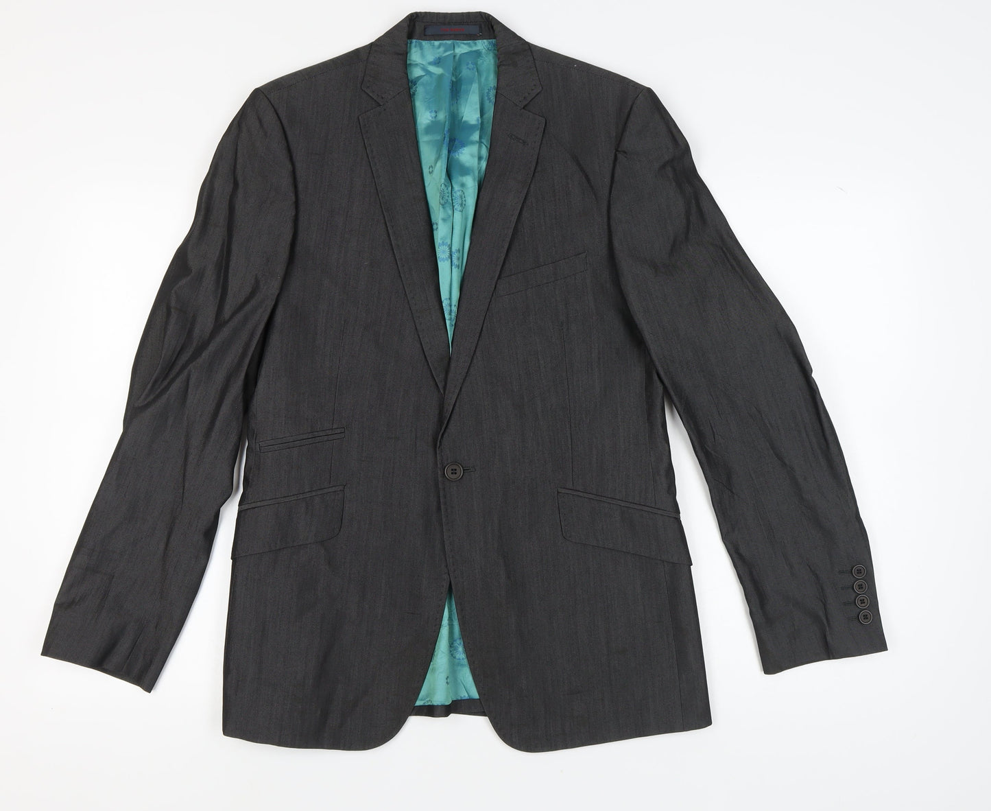 Mens UK Size 40 Ted Baker Regular Grey Suit Jacket