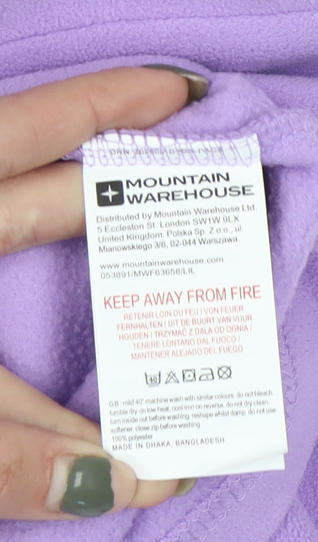 Mountain Warehouse Girls Purple 1/2 Zip Hoodie 11-12 Years