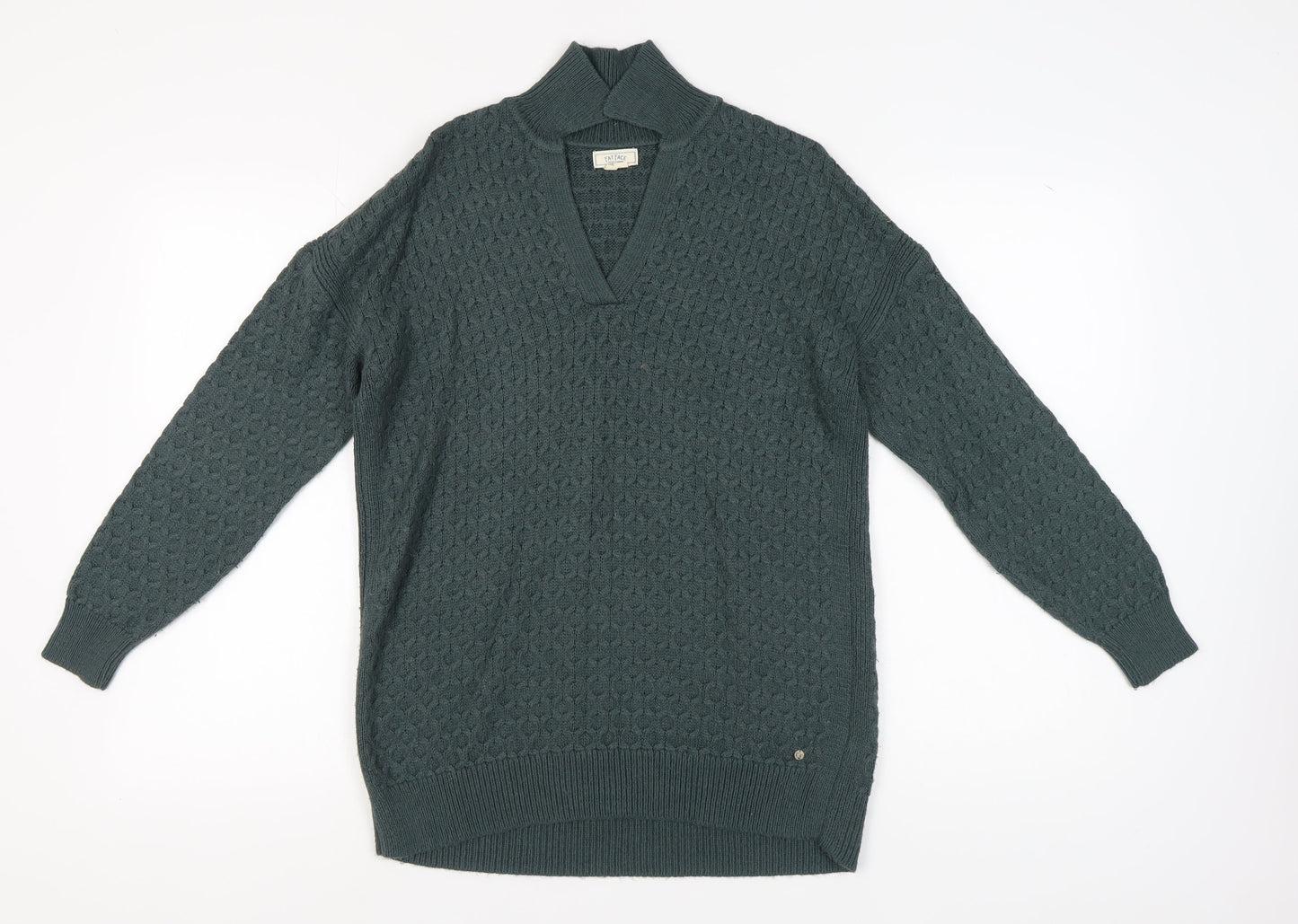 Womens UK Size 8 Fat Face Green Pullover Jumper