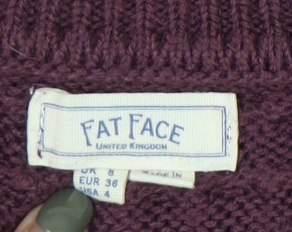 Fat Face Women's Purple Jumper Size 8