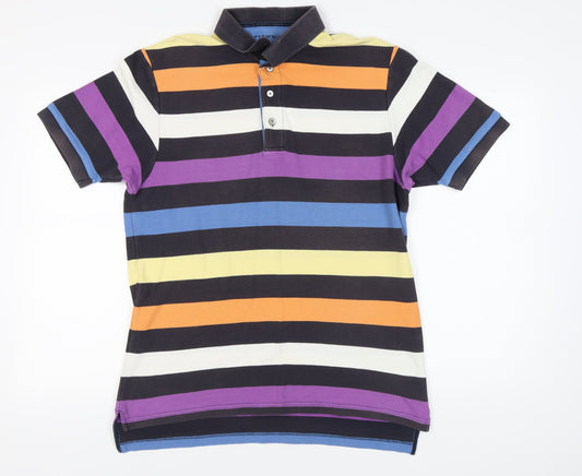 Tyrwhitt Men's Multicoloured Striped Polo L