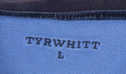 Tyrwhitt Men's Multicoloured Striped Polo L