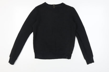 Superdry Black Women's Sweatshirt, Size S, Chevron Pattern