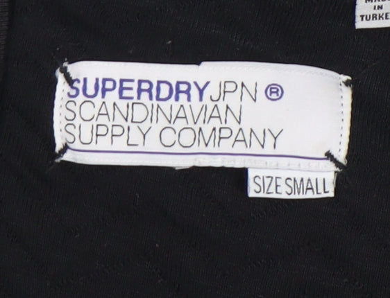 Superdry Black Women's Sweatshirt, Size S, Chevron Pattern