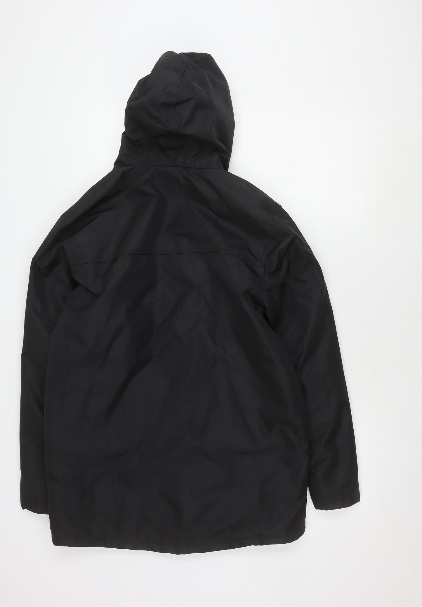 Mens UK Size S Fabric Black Rain Coat