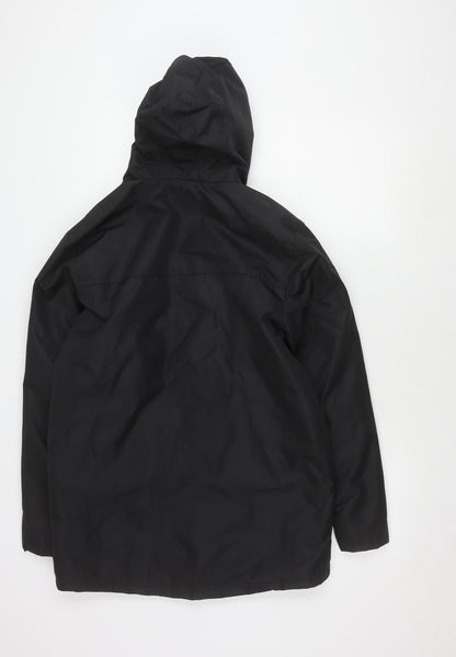 Mens UK Size S Fabric Black Rain Coat