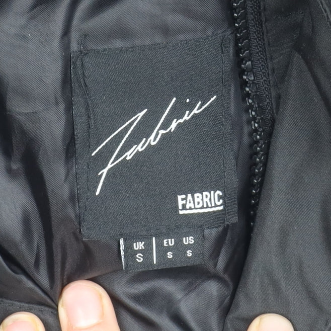 Mens UK Size S Fabric Black Rain Coat