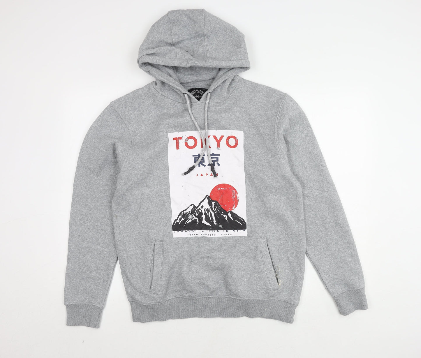 Mens UK Size M Genetic Apparel Grey Pullover Hoodie