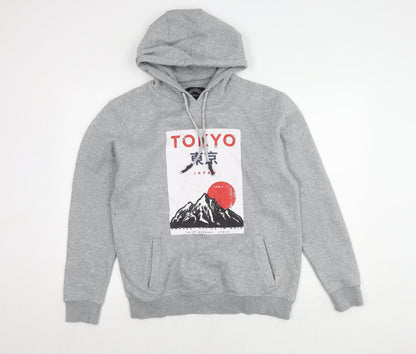 Mens UK Size M Genetic Apparel Grey Pullover Hoodie