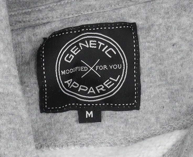 Mens UK Size M Genetic Apparel Grey Pullover Hoodie