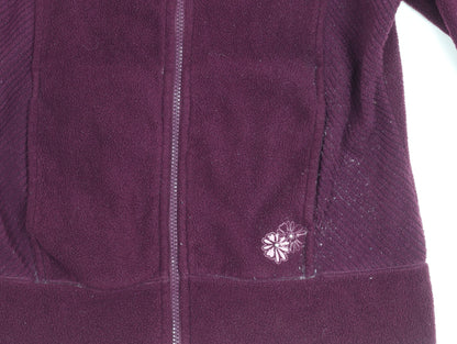 M&Co Women's Purple Fleece Jacket S, Zipped Pockets