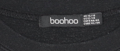 Unisex Adults UK Size XL Boohoo Black Pullover Sweatshirt