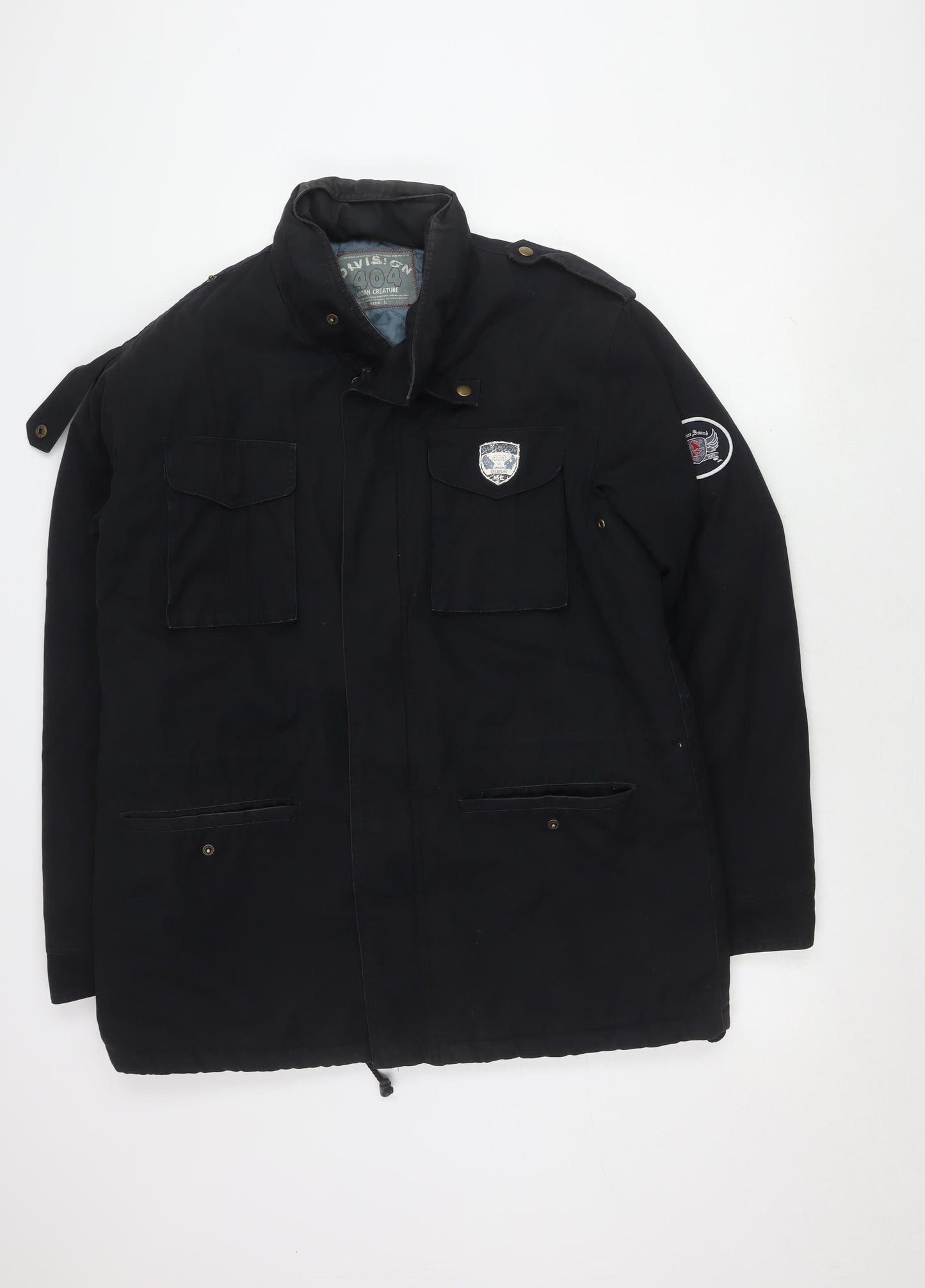 Mens UK Size L DIVISION 404 Black Bomber Jacket