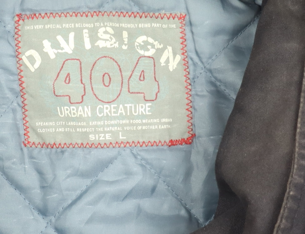 Mens UK Size L DIVISION 404 Black Bomber Jacket