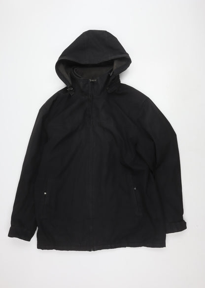 Mens UK Size L Weatherproof Black Windbreaker Coat