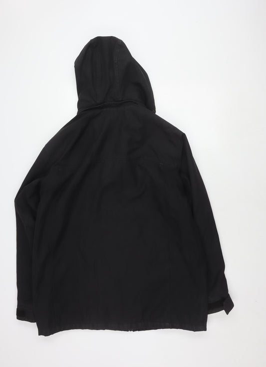 Mens UK Size L Weatherproof Black Windbreaker Coat