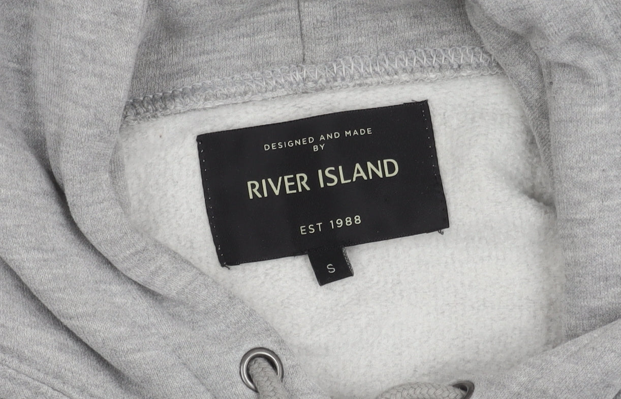 Mens UK Size S River Island Grey Pullover Hoodie