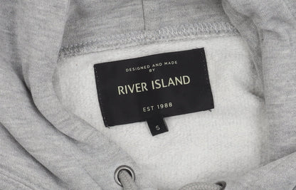 Mens UK Size S River Island Grey Pullover Hoodie