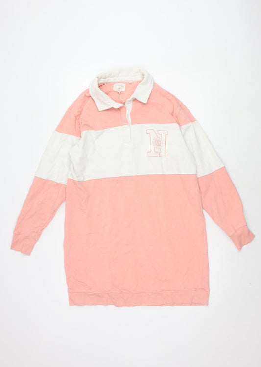 Next Women's Pink Collared Shirt Dress Size 10